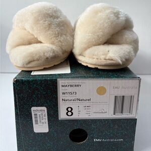 Brand New EMU Mayberry Fluffy Slippers Size 8